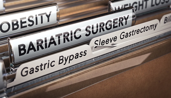 3D Illustration of a Folder with the Texts of Type of Bariatric Surgery