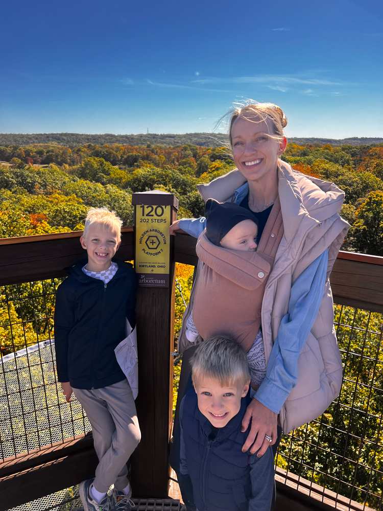 Hayley Kreisher Enjoying Time with Her Children on an Observation Tower in Middleburg Heights, OH